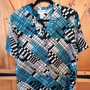 Vintage Alfred Dunner graphic shortsleeve blouse